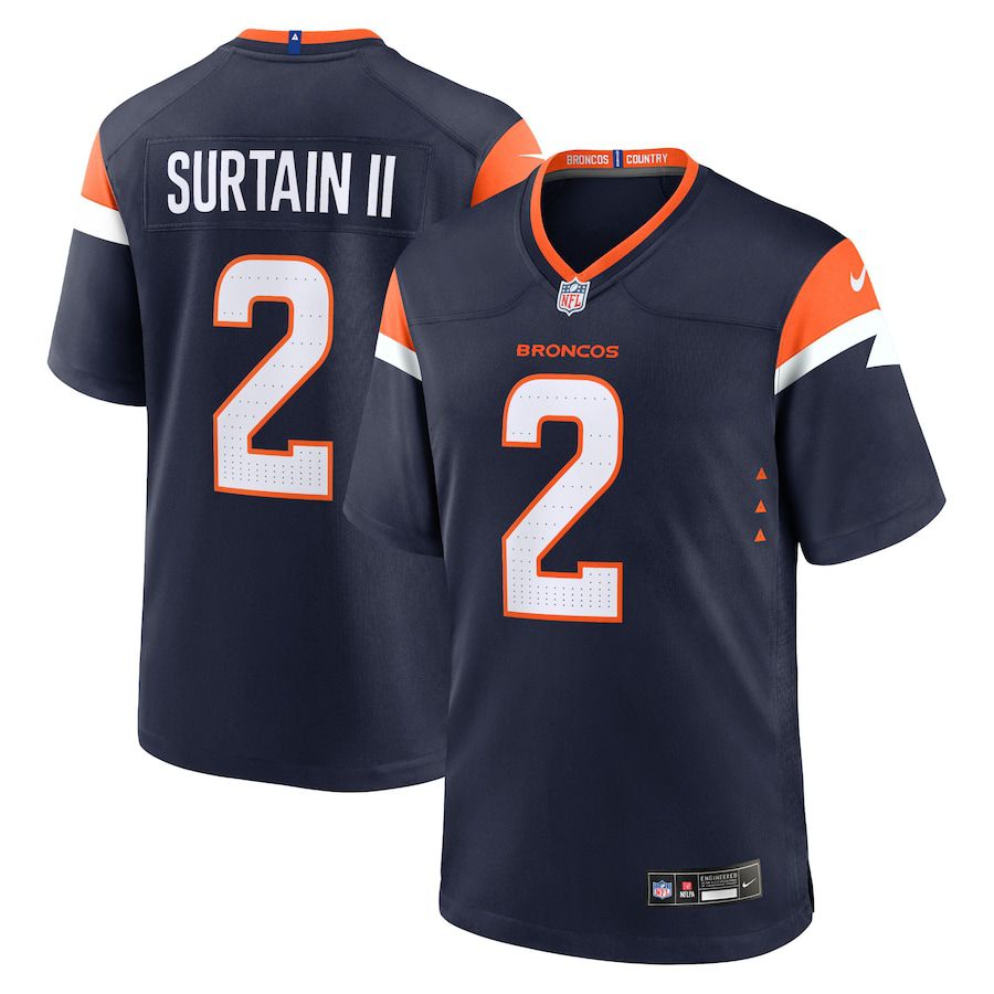 Men Denver Broncos #2 Patrick Surtain II Nike Navy Alternate Game NFL Jersey